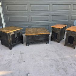 Ashley Furniture 4 piece living room furniture set (3) end Tables (1) coffee table read description for details 