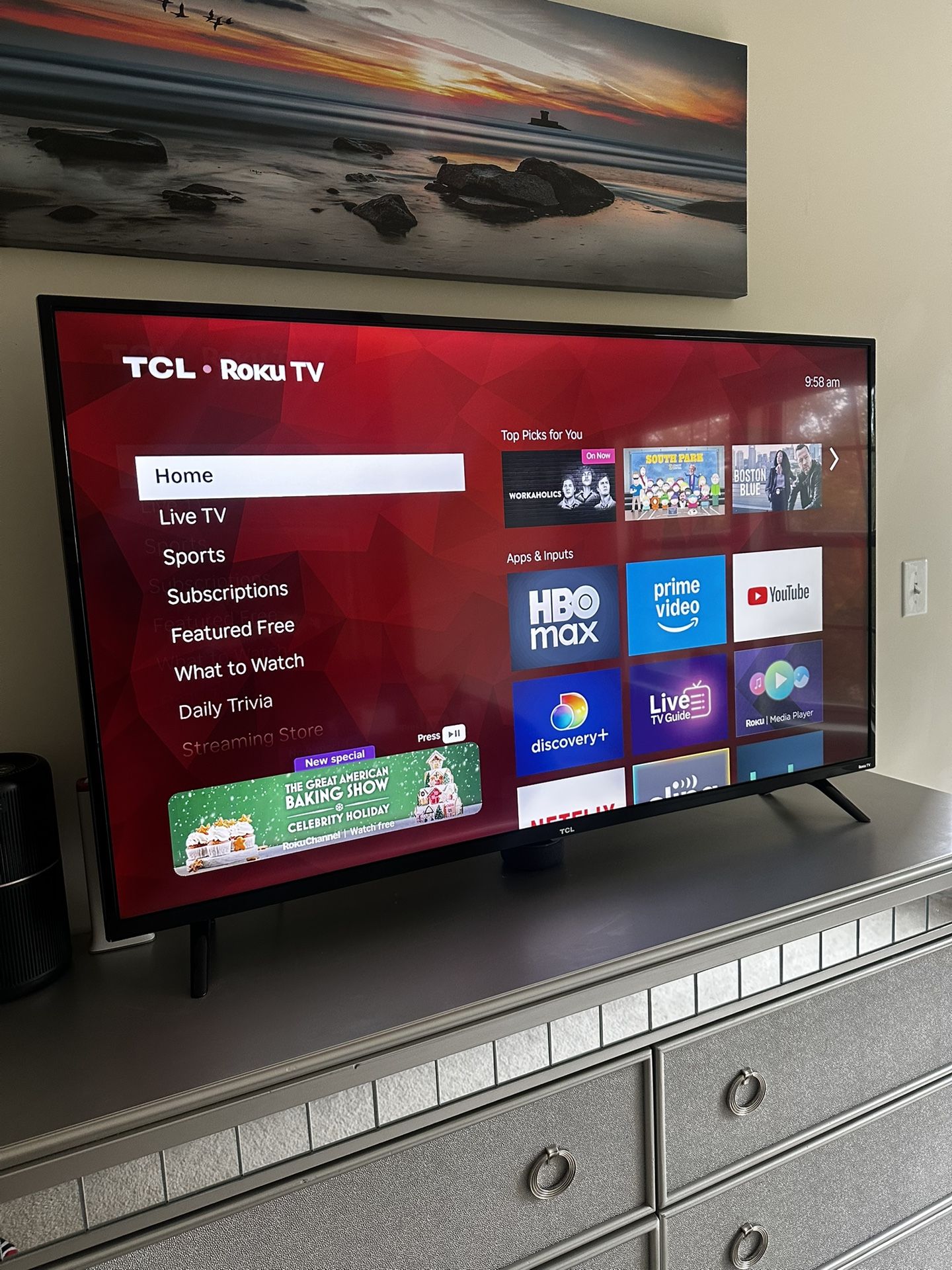 TCL 55” Class S4 (55S451) 4K UHD HDR Smart TV with Roku TV