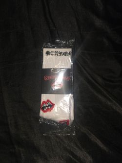 Chrome Hearts x Matty Boy Chomper Crew Socks, White, Size 6-12