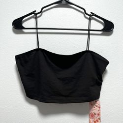 NWT Black Spaghetti Strap Crop Top Camisole