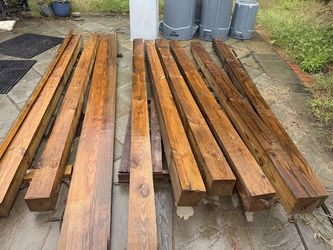 Pressure-Treated Lumber Lot: Seven 6x6x10 Posts + One 2x12x10 Board