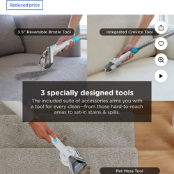 Shark StainStriker Portable Carpet, Upholstery & Area Rug Cleaner, Pet Friendly, Stain & Odor Remover, Perfect for Car Interiors, 3 Tools, PX201 White