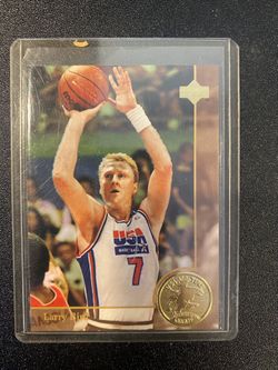 Larry Bird Gold Emblem 1994 And Upper Deck Card #86 Team USA HOF Celtics Perfect Condition 