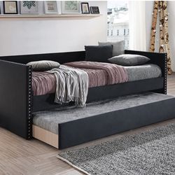 Black Velvet Daybed With Mattresses 