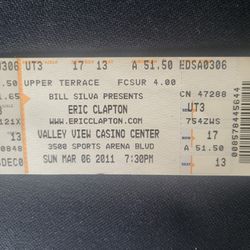 Eric Clapton Ticket Stub