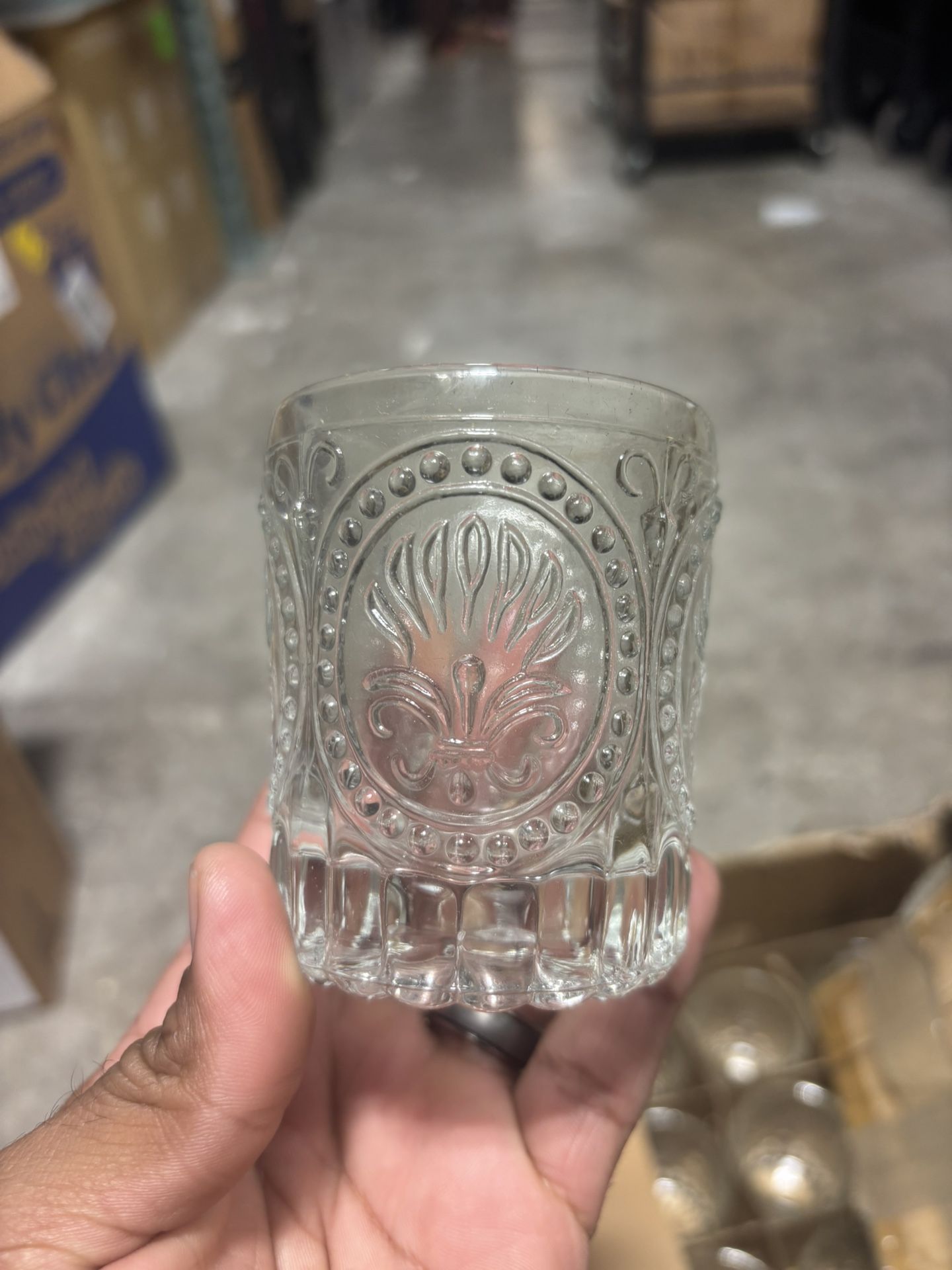 Votive Holder Clear Textured Glass