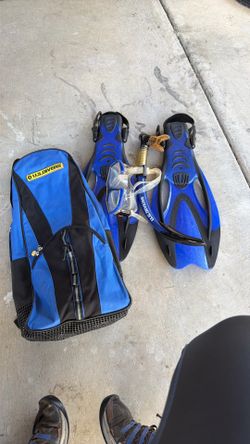 U.S.DIvers dive fins and snorkel junior size L-xl