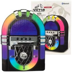 BLVD Mini Bluetooth Jukebox with Multicolor LED Lighting - Modern Nostalgia
