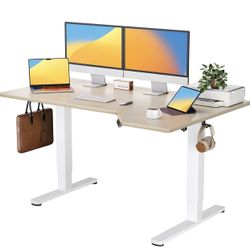 ErGear L Shaped Height Adjustable Electric Standing Desk 57" Corner Standing Desk Sit Stand Desk with Splice Board Ergonomic Desk Home Office Desk Com