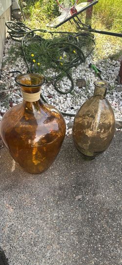 Heavy glass vases