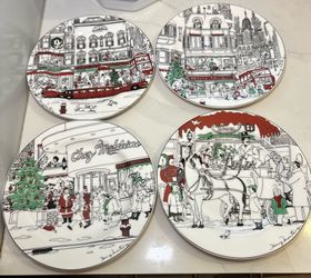 Vintage Noritake Epoch Collection Le Restaurant Christmas Accent Plates Set 4 E120 Henry Montanez Holiday Holiday Display Fine Porcelain 8”