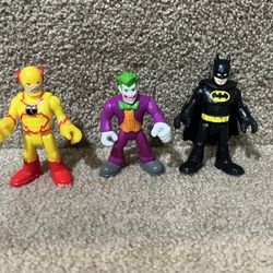 Imaginext lot of 3 figures DC Comics Batman Joker Flash Justice League