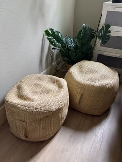 Woven Pouf Ottomans