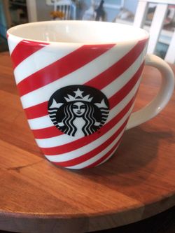 Starbucks 12oz red/white striped mug