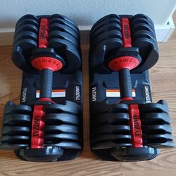 Adjustable Dumbbells Each goes from 5lb to 52.5lb