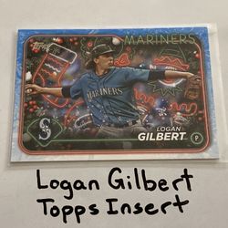 Logan Gilbert Seattle Mariners Pitcher Topps Short Print Insert Card. 