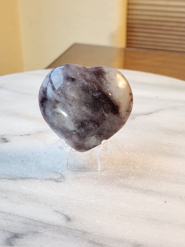 2" Approximately Nature Stone Heart Quartz Crystal