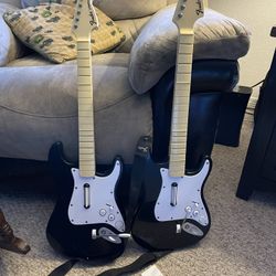 Wii Rock Band Guitars With Dongles