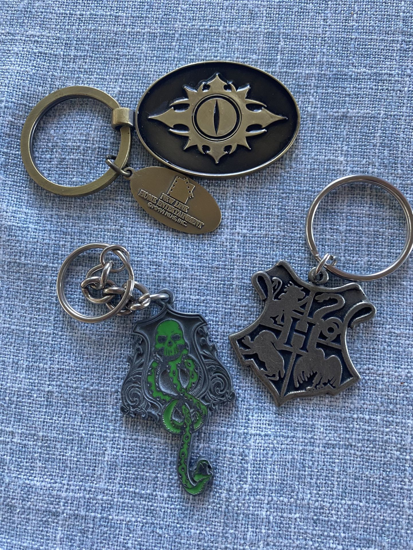 Vintage Movie Keychains 3pc Lot Harry Potter & Lord Of The Rings