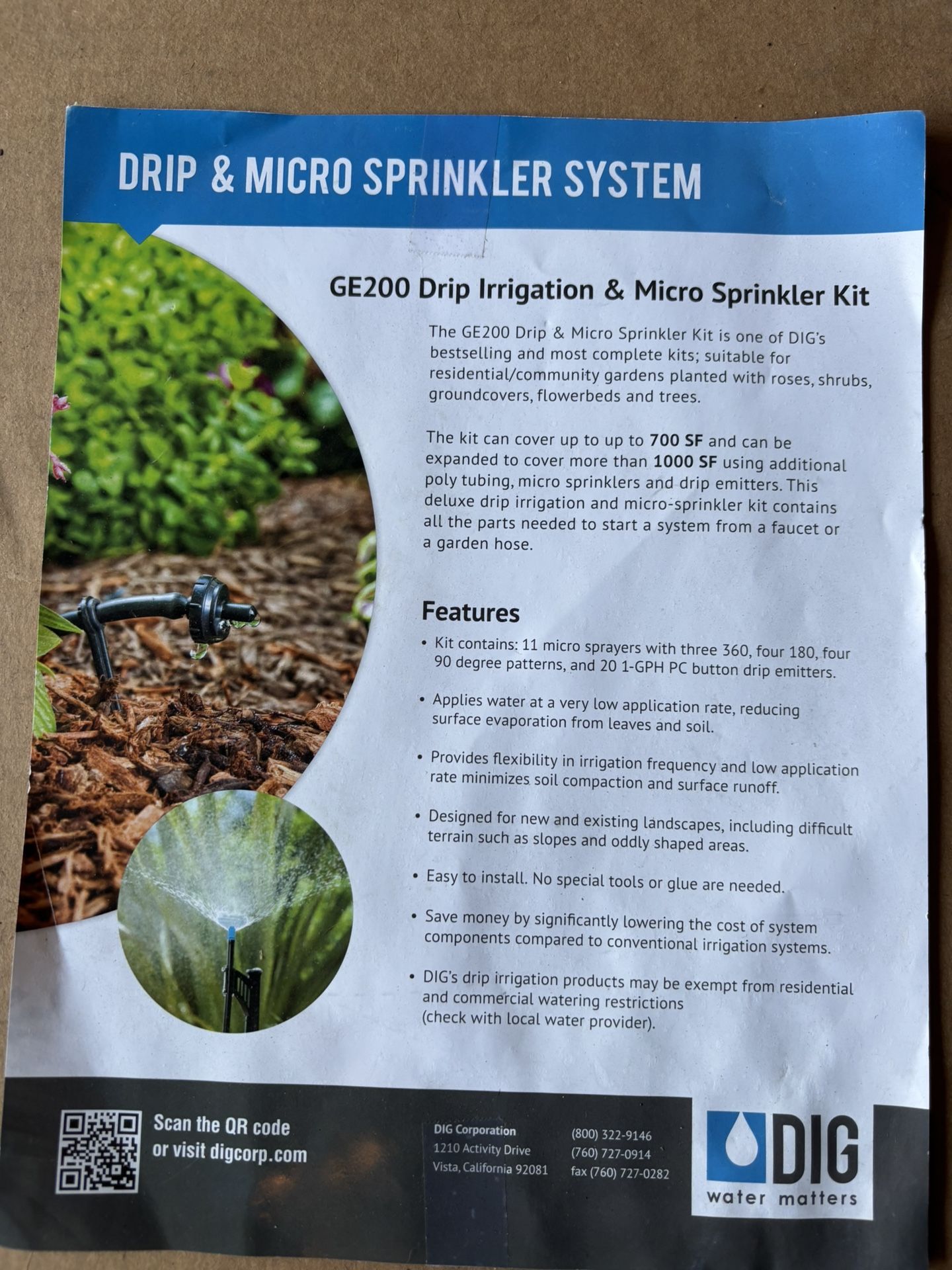 Drip Irrigation & micro sprinkler Kit