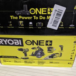 RYOBI TOOL SET 5  with Extra Battery 