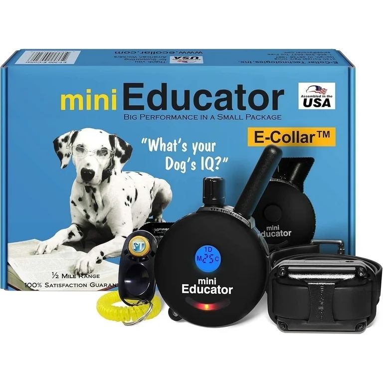 Educator Mini Educator 1/2 Mile Waterproof Remote Training Dog Collar with Premium Finger Clicker Trainer, Small/Medium: 5 to 22.5-in neck, 3/4-in wid