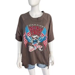 Fantastic Fawn Patriotic Oversized Tee Sz Medium 
