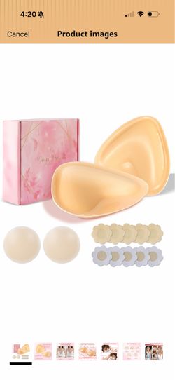 Double Sided Sticky Push Up Bra Inserts，Reusable Invisible Sticky Bra Pads for Dresses and Bikinis