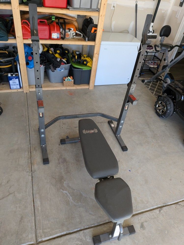 Champ Bench + Rack + Olympic Barbell
