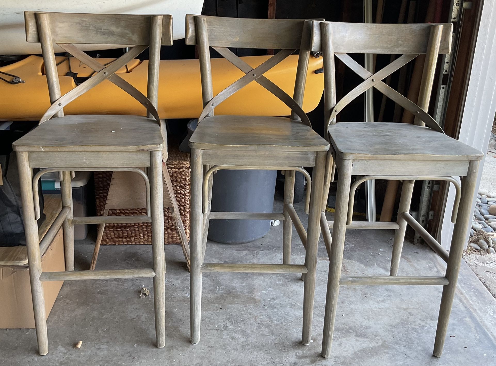 Three Solid Wood Bar Stools - From World Market, And STILL Selling There. (These Are Higher Than Counter Height)
