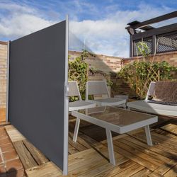 Unique Choice Retractable Side Screen Awning, UV Resistant and Waterproof for Patio Privacy Screen 118 in. x 63 in.