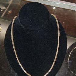 Real 10K Yellow Gold Palm Chain Necklace 