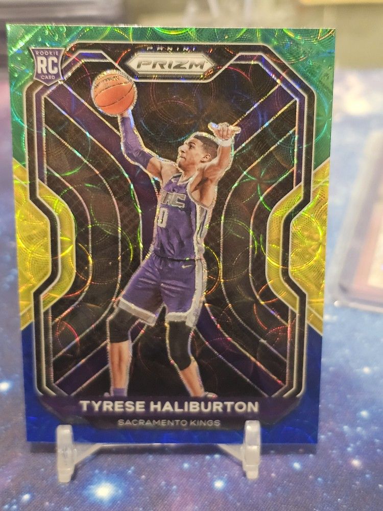 Tyrese Halliburton Prizm Rookie Green Yellow Blue Choice