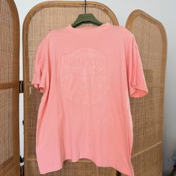 Fast Fashion Hollywood Embossed Pink T-shirt One Size