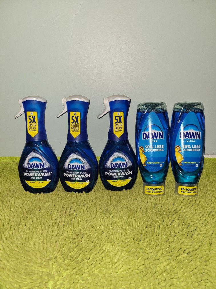 3 Powerwash 16oz/2 Ez-Zqueeze 22oz Dawn Dish Soap 
