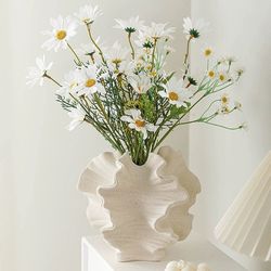 Ceramic Vase, Modern Coral Flower Vase for Pampas Grass