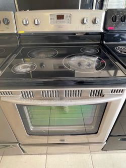 MAYTAG GLASS TOP STOVE STAINLESS STEEL
