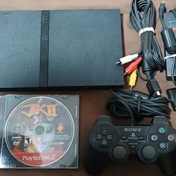 Playstation 2 PS2 Slim Console With Controller And Game.  Works 
