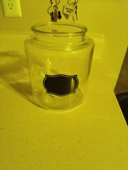 Clear Glass Storage Jar with Chalkboard Label