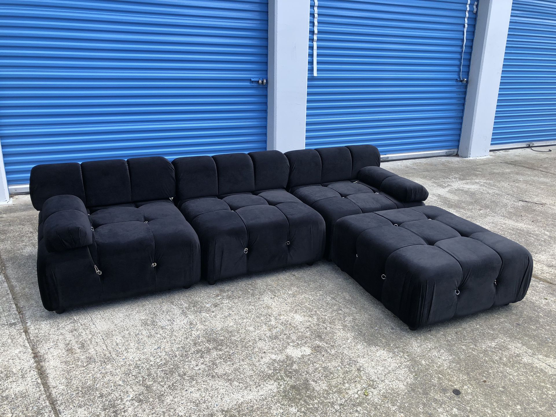 FREE DELIVERY- Brand New Mario Bellini Black Velvet Modular Sectional Couch