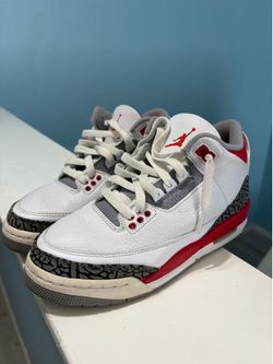 Jordan 3s, Size 5, Red and White