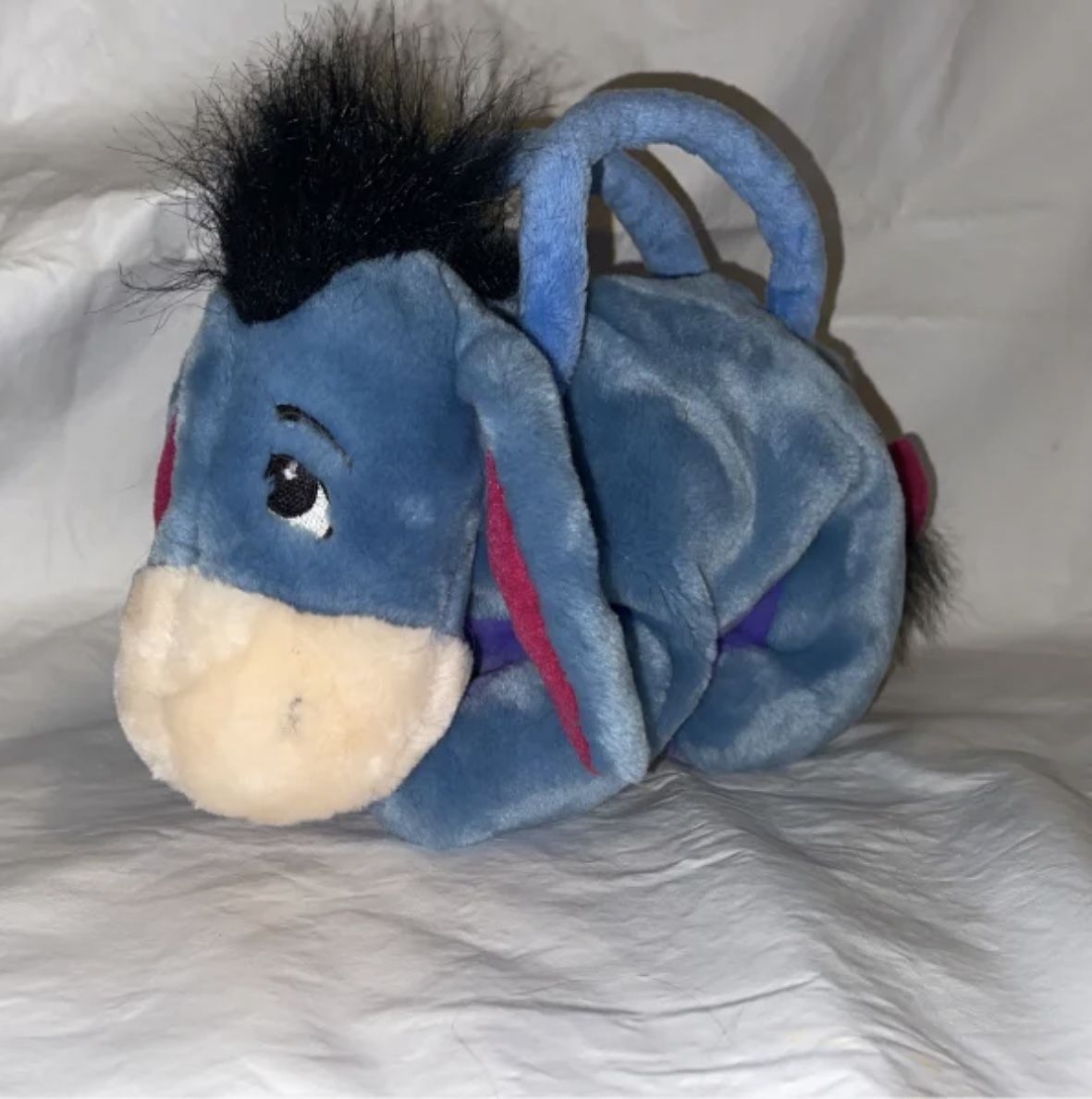 Disney Eeyore Plush Purse Bag W. Detachable Tail