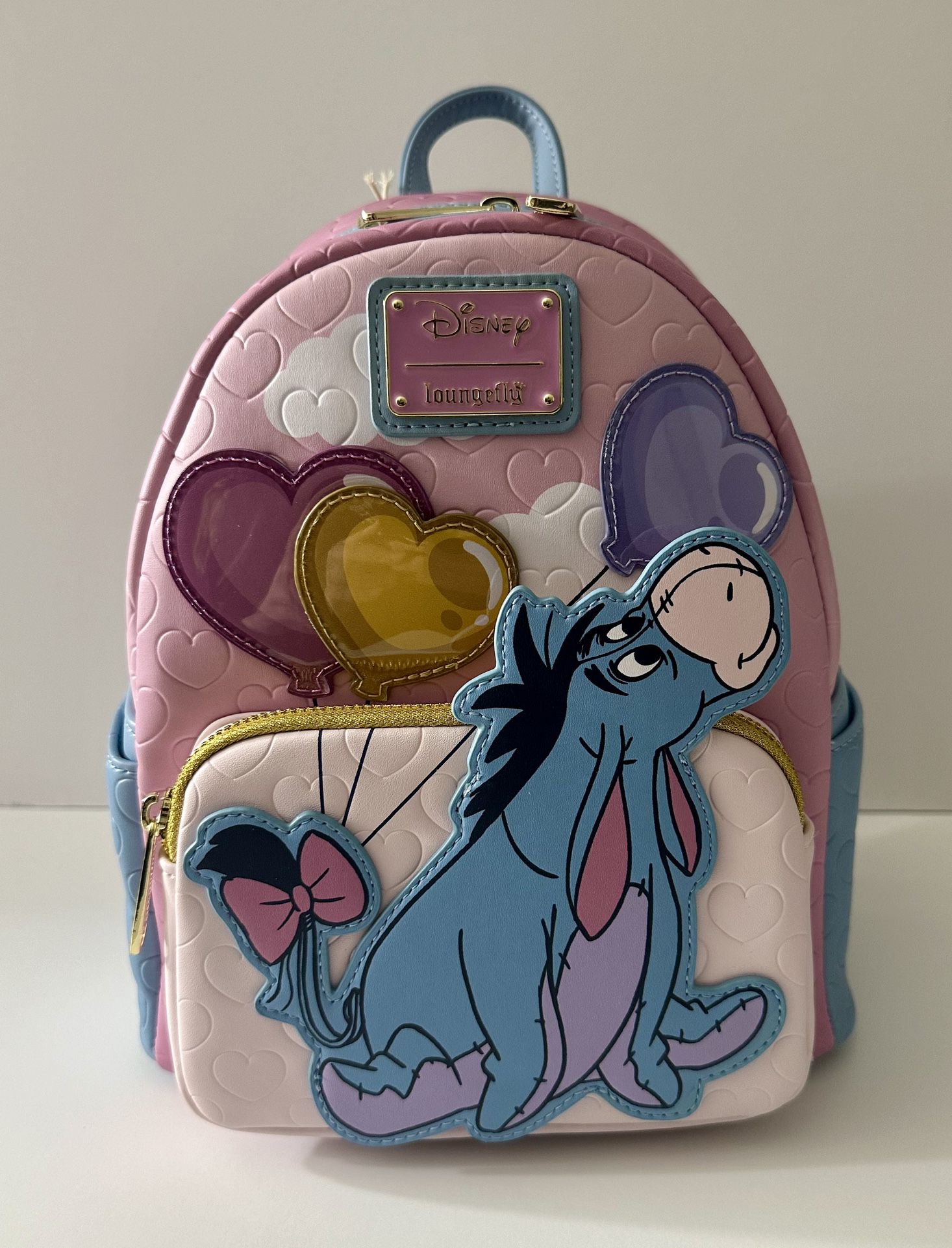 BRAND NEW WITH TAGS DISNEY WINNIE THE POOH EEYORE BALLOONS LOUNGEFLY MINI BACKPACK. BOXLUNCH EXCLUSIVE. 