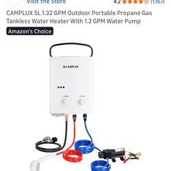 Camplux Outdoor Portable Propane Camping Tankless Hot Shower 