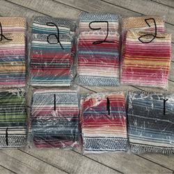 Beautiful Mexican Blanket/Sarape Colorful Striped For Picnic Beach Camping 70x51