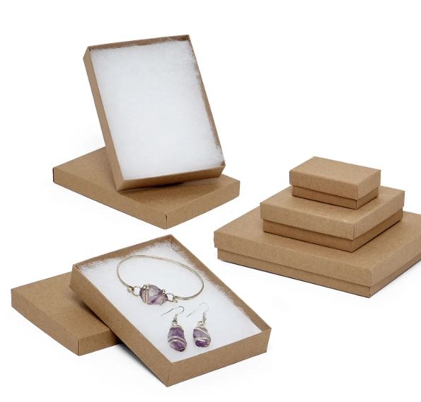 CLEARANCE – Natural Kraft Jewelry Boxes 8” x 2” x 7/8” | 200pcs Total (2 Cases)