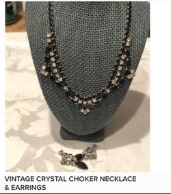 GORGEOUS VINTAGE CHOKER NECKLACE AND EARRINGS