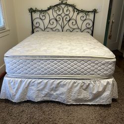 Iron Headboard. Box Spring And Frame