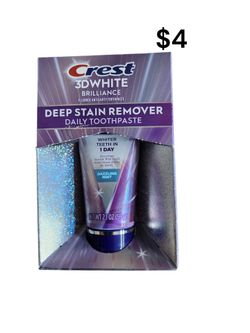 Crest Toothpaste, 3DWhite Brilliance Deep Stain Remover Dazzling Mint Toothpaste, 2.1oz