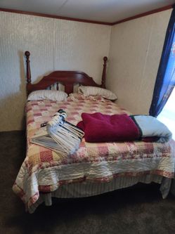 Queen Size Bed, Cash Only,REDUCED WAS $300, No Mattress Or Box Spring